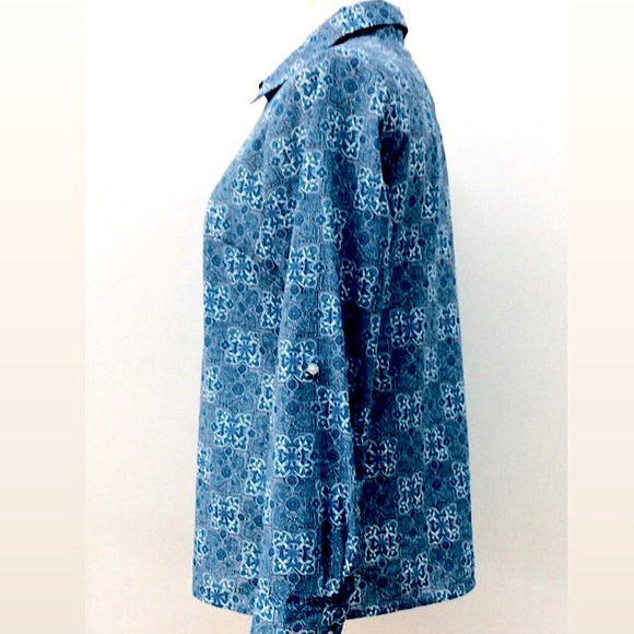 TALBOTS* (S/P) AZTEC Print Half-Button SHIRT, NNTS - Picture 3 of 11